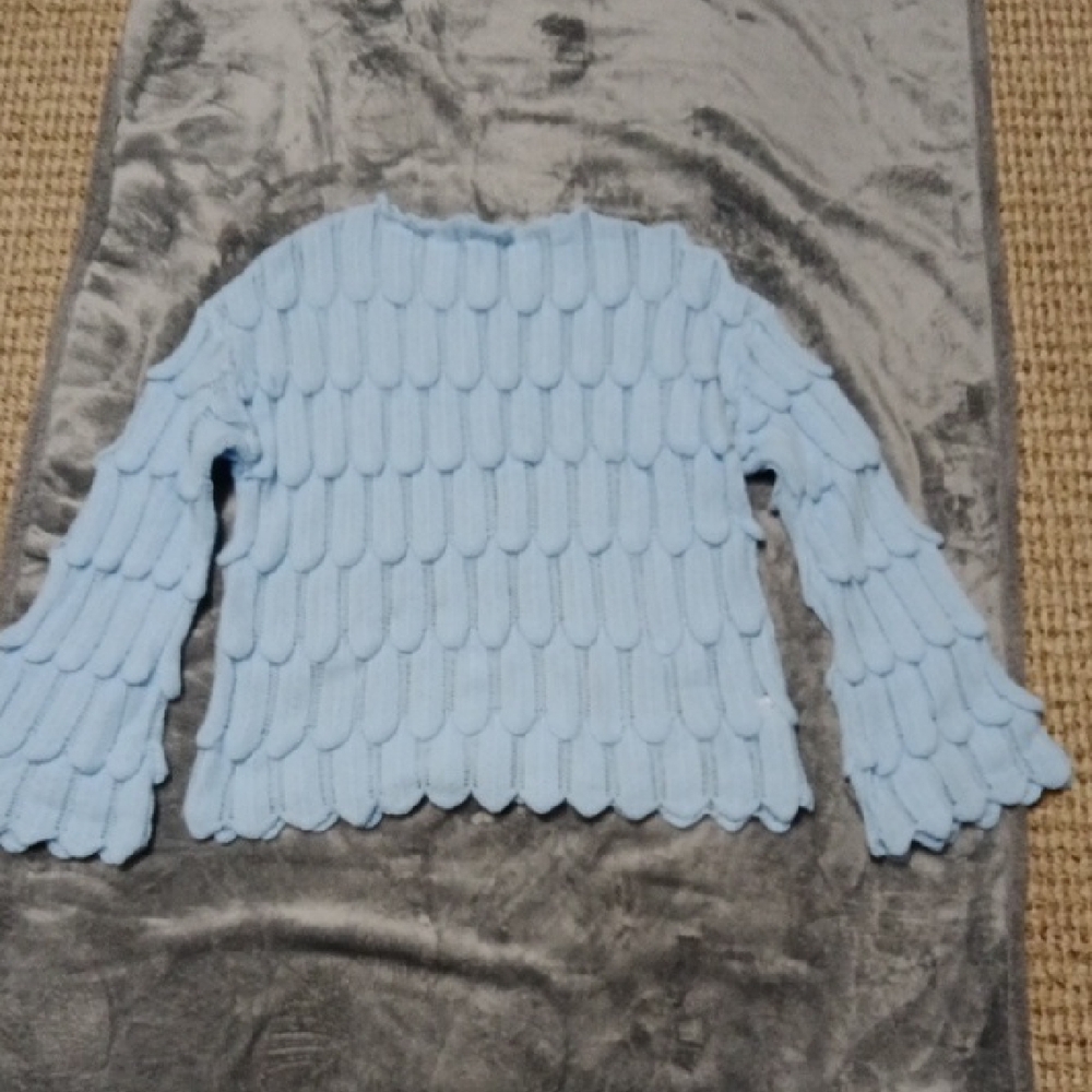 Blue Textured Women's Sweater